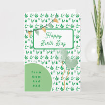 Carte de vœux pliée Standard green kid, 13 x 18 cm