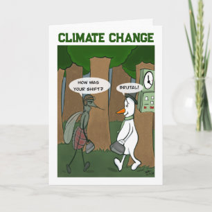 Carte de voeux pliée sur le changement climatique