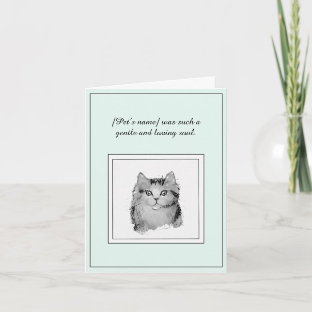 Carte de voeux pliée Sympathy Cat (Devant)