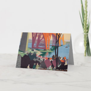 Carte de voeux pliée Vintage Forth Bridge Scotland