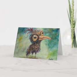 Carte de voeux pliée Whimsical Imaginaire Bird Bir