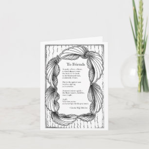 Carte de voeux poème aux amis