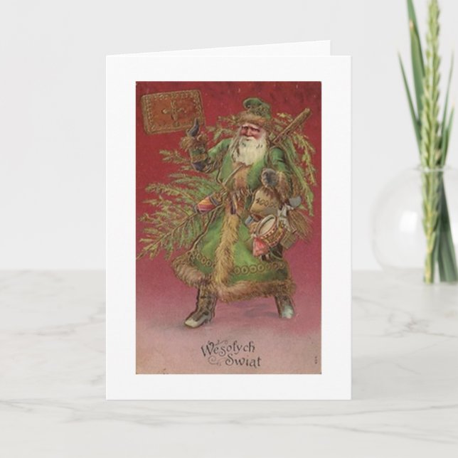 Carte de voeux polonaise de Noël de Père Noël de (Devant)