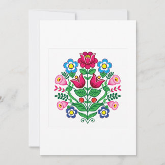 Carte de voeux polonaise Folk Art coloré 