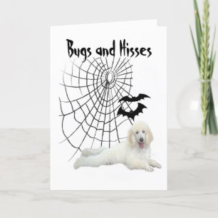 Carte de voeux Poodle blanc Halloween