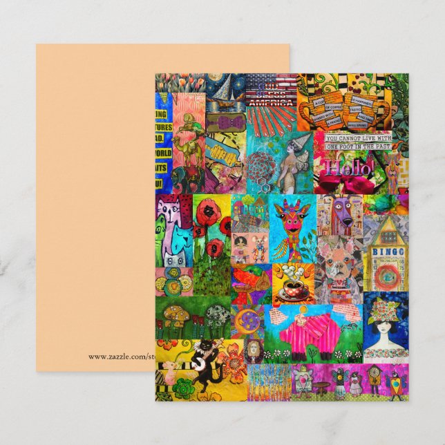 Carte de voeux Pop Art mixte (Devant / Derrière)