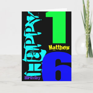 Carte de voeux POP personnalisée 16e anniversaire