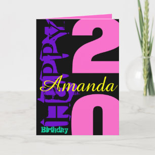 Carte de voeux POP personnalisée 20e anniversaire