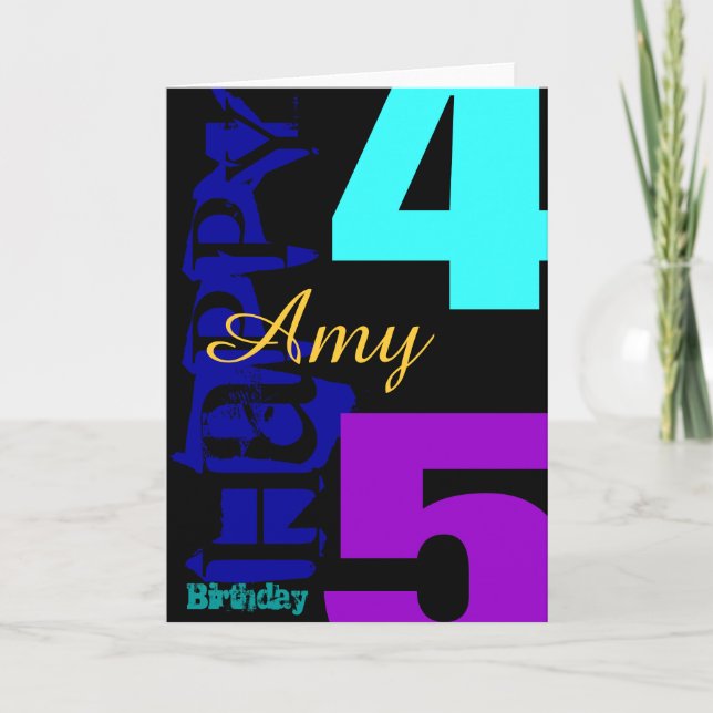 Carte de voeux POP personnalisée pour le 45e anniv (Devant)