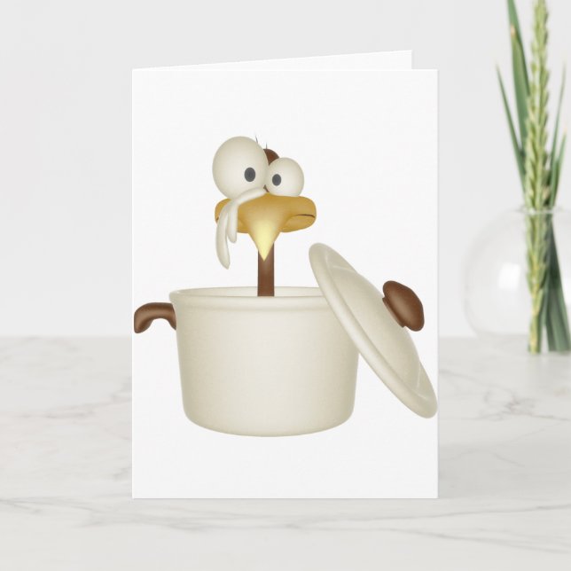 Carte de voeux Poulet en Soupe (Devant)