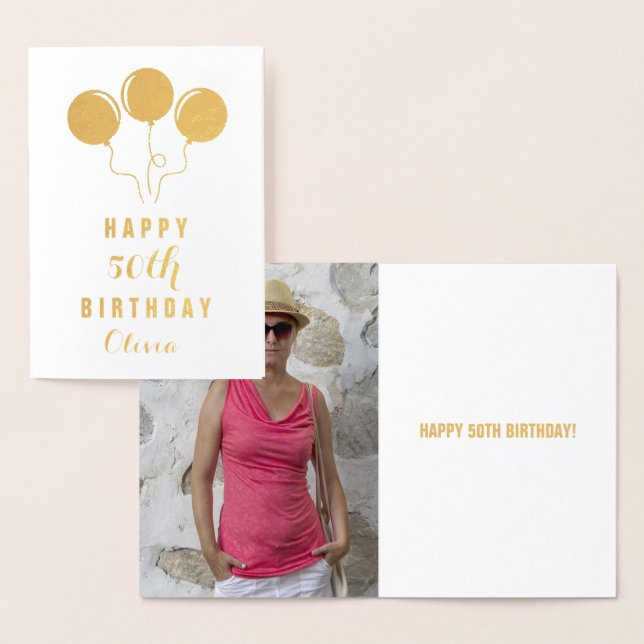 Carte de voeux pour 50e anniversaire Gold Foil per (Affichage)