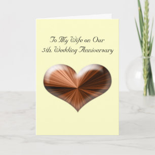 Carte de vœux pour 5ème anniversaire de mariage en