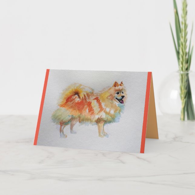 Carte de voeux pour animal de compagnie Spitz Dog  (Devant)