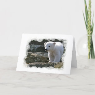 Carte de voeux pour bébé ours polaire