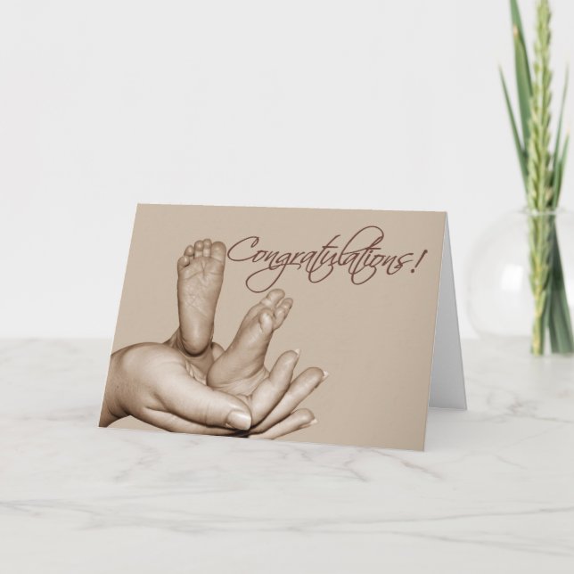 Carte de voeux pour bébé pieds (Devant)