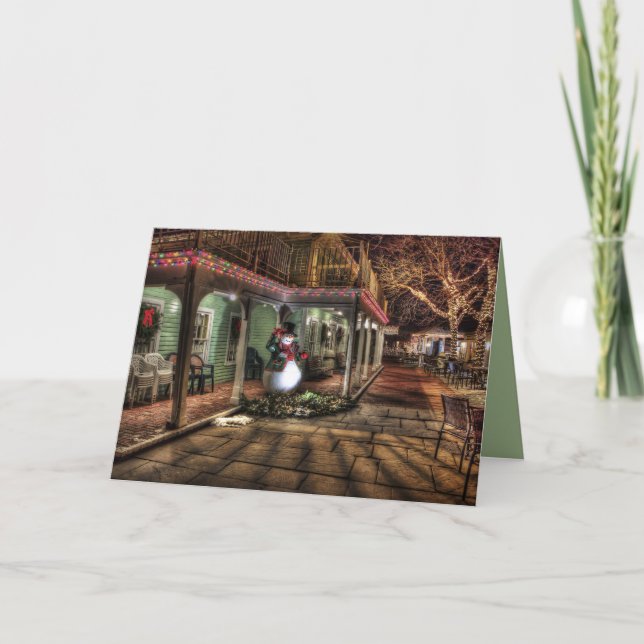 carte de voeux pour bonhomme de neige de noël (Devant)