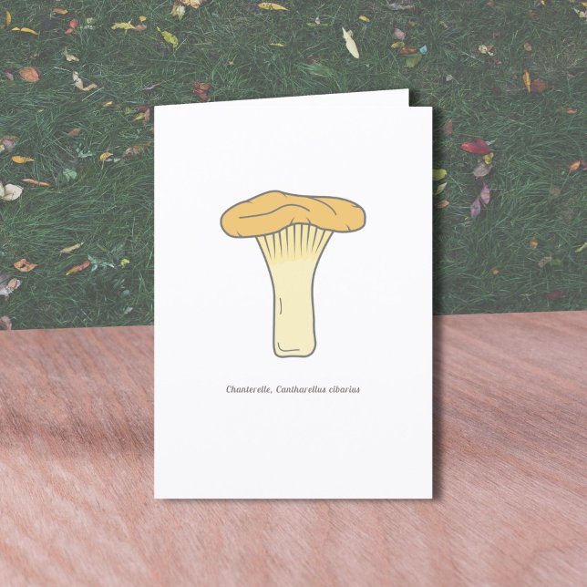 Carte de voeux pour champignon Chanterelle Botaniq (Botanical Chanterelle Mushroom Greeting Card)