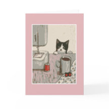 Carte de voeux pour chat artisanal