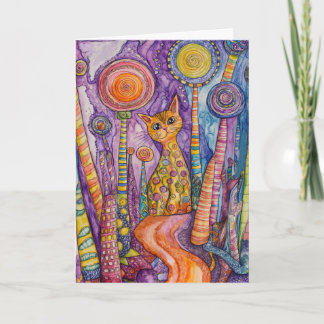 Carte de vœux pour chat funky Feline Good