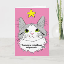 Carte de vœux pour chat Pas de Coïncidences, Seule
