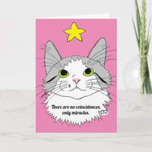 Carte de vœux pour chat Pas de Coïncidences, Seule