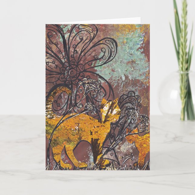 Carte de voeux pour chats d'automne (Devant)