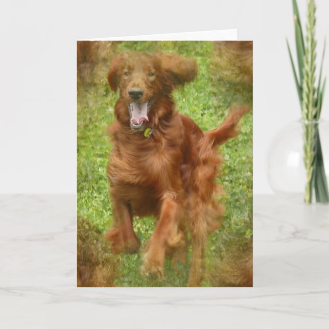 Carte de voeux pour chien de couture irlandais (Devant)