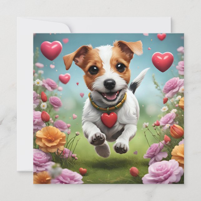 Carte de voeux pour chien de la Saint-Valentin (Devant)