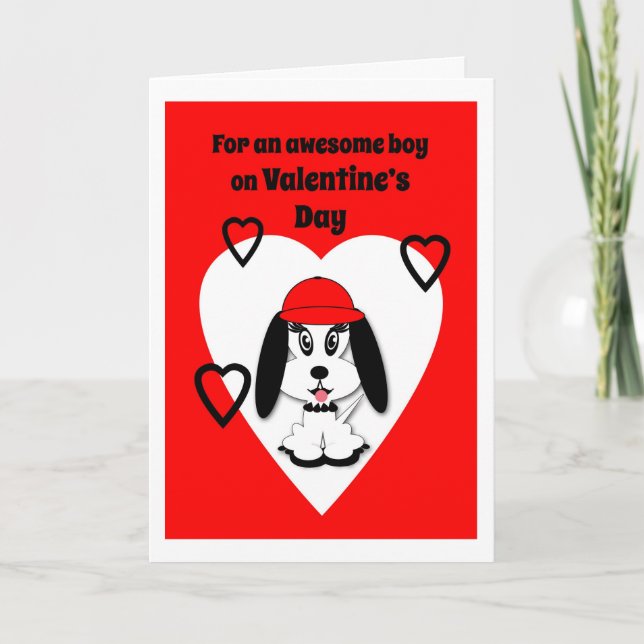 Carte de voeux pour chien de la Saint-Valentin pou (Devant)