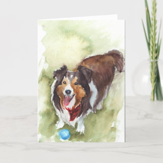Carte de voeux pour chien de mouton de Shelton/She
