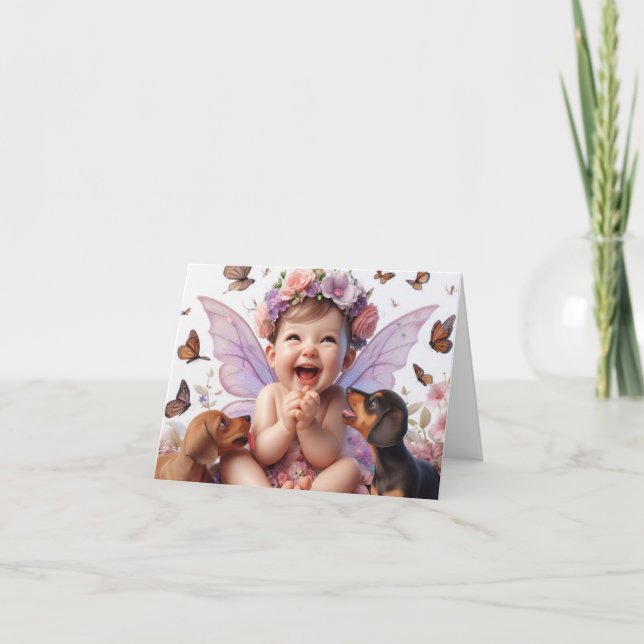 Carte de voeux pour Chiots Dachshund (Devant)