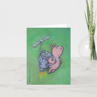 carte de voeux pour cochon de fusée