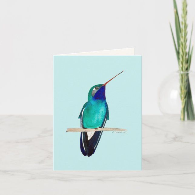 Carte de voeux pour colibri à bec large (Devant)