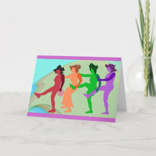 Carte de vœux pour dames dansant
