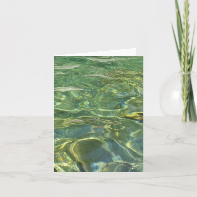 carte de voeux pour eau tourbillonnante verte écla (Devant)