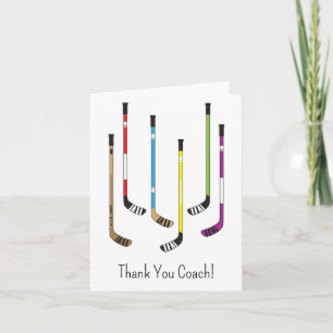 Carte de voeux pour entraîneur de hockey Merci