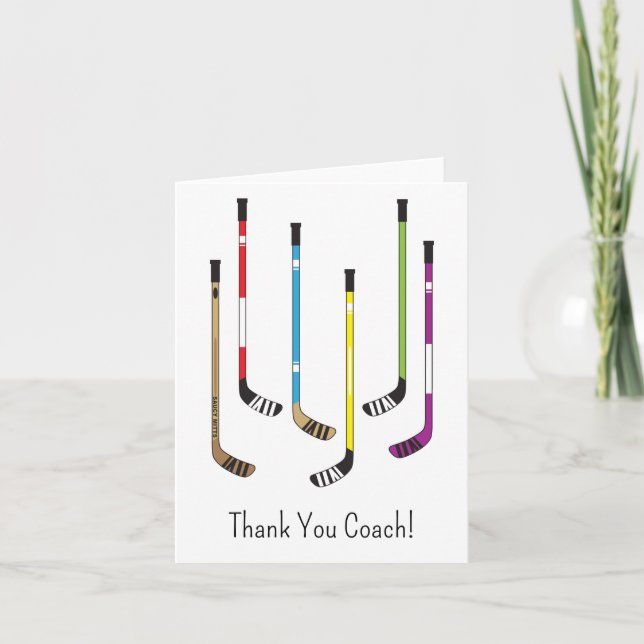 Carte de voeux pour entraîneur de hockey Merci (Devant)