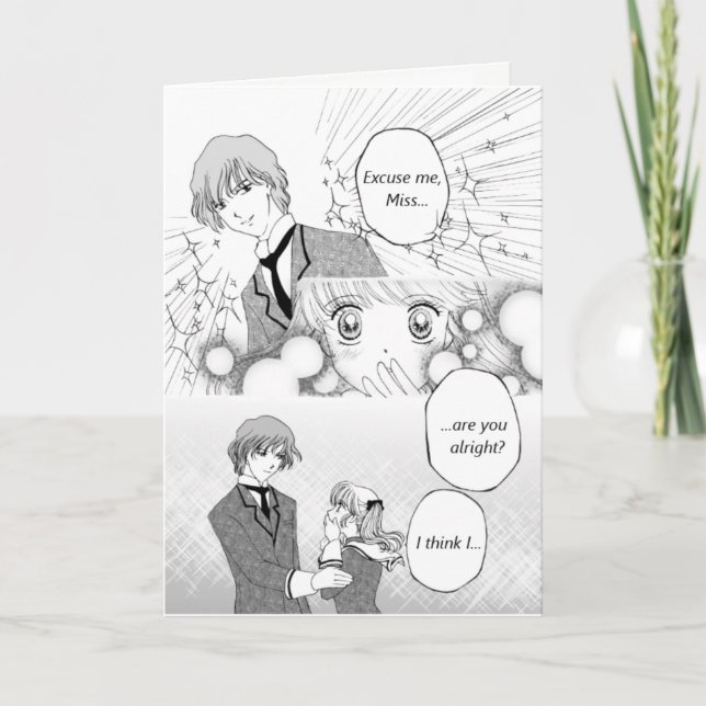 Carte de voeux pour fan de manga shoujo (Devant)