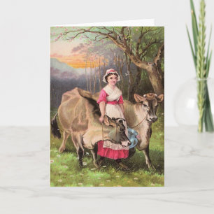 Carte de voeux pour filles de la ferme laitière vi