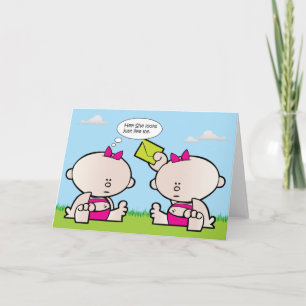 Carte de voeux pour filles jumelles