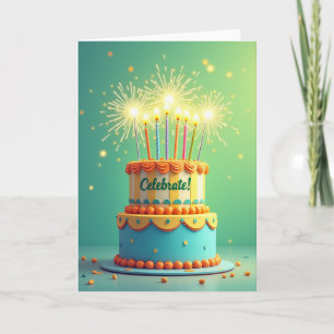 Carte de Vœux pour Gâteau d'Anniversaire
