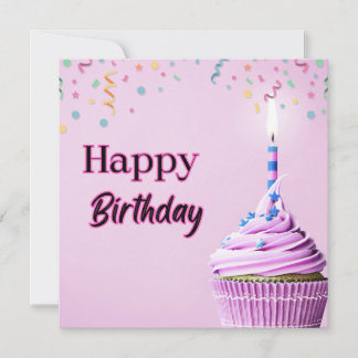 Carte de vœux pour gâteau d'anniversaire Cupcake 