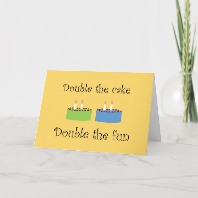 Carte de voeux pour gâteau d'anniversaire Twins (Devant)