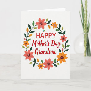 Carte de vœux pour grand-mère à pois pour jour de