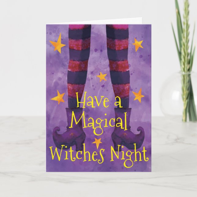 Carte de voeux pour Halloween de nuit sorcières ma (Devant)