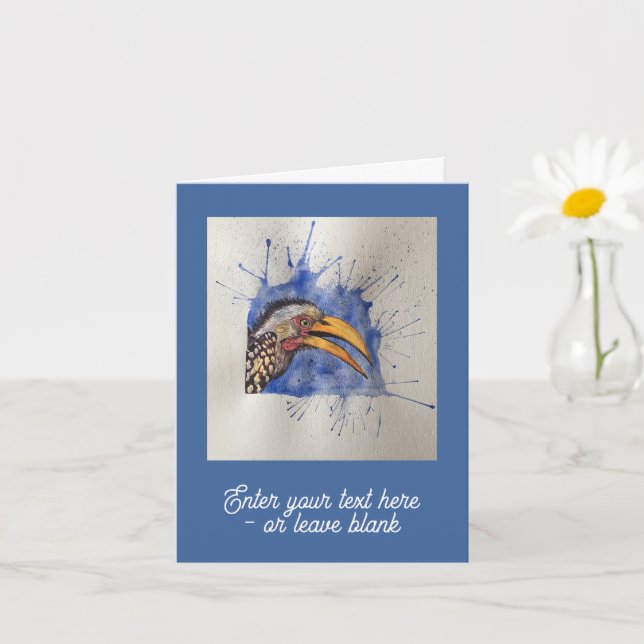 Carte de voeux pour Hornbill Startled (Petite plante)