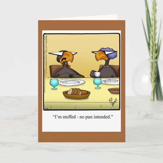 Carte de voeux pour Humour Bon thanksgiving amusan (Devant)