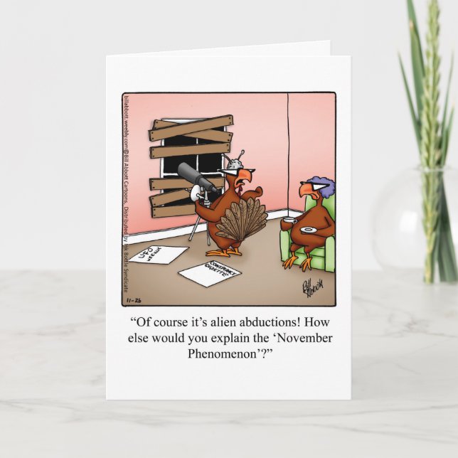 Carte de voeux pour Humour Bon thanksgiving amusan (Devant)