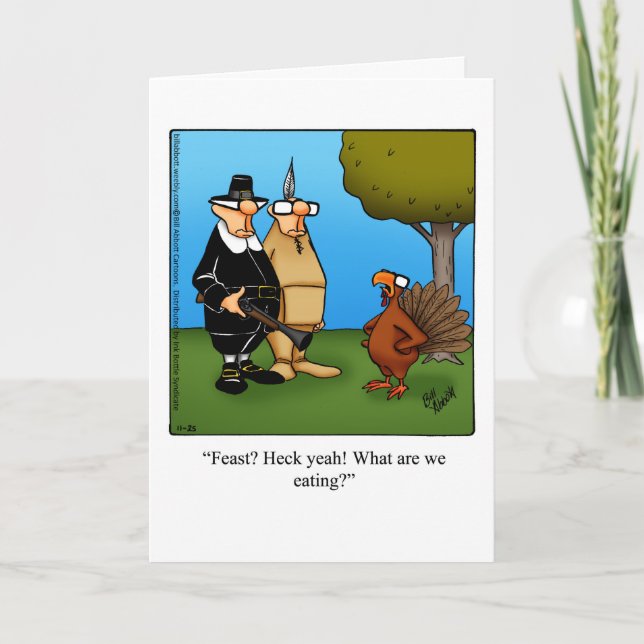 Carte de voeux pour Humour Bon thanksgiving amusan (Devant)