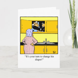 Carte de voeux pour Humour de Fêtes des pères amus